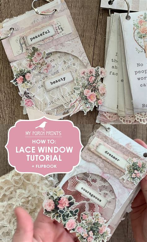 Lace Window Junk Journal Ephemera Tutorial My Porch Prints Flip