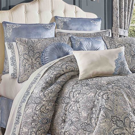 J Queen Alexis Powder Blue 4 Piece Comforter Set Latest Bedding
