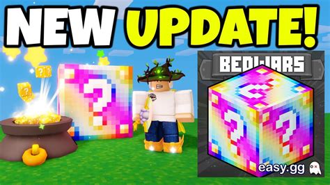 New Rainbow Lucky Block Update Out Now Roblox Bedwars Youtube
