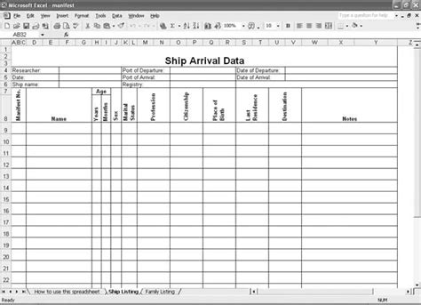 Ship Manifest Template Ship Listing Censustools