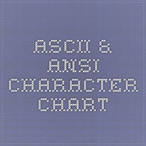 Ascii And Ansi Character Chart Ascii Chart Character