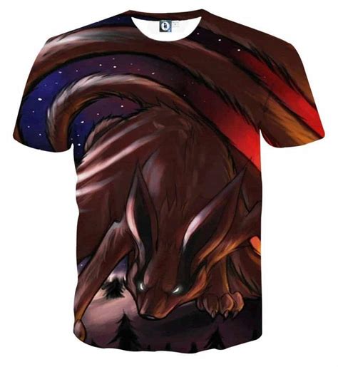 Naruto Shippuden Kurama Nine Tail Fox Fan Art Theme T