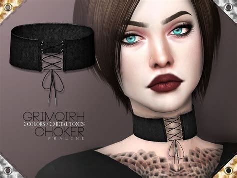 Leathery Choker In 4 Colors Found In Tsr Category Sims 4 Female