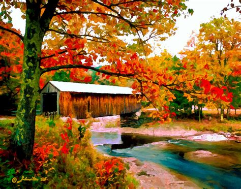 Authentic Covered Bridge Vt Painting By Bob And Nadine