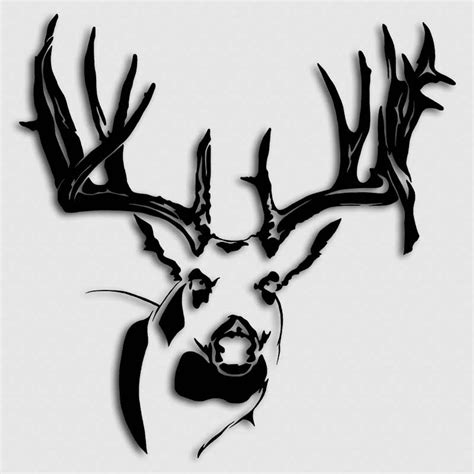 Whitetail Big Buck Head Decal Aftershock Decals