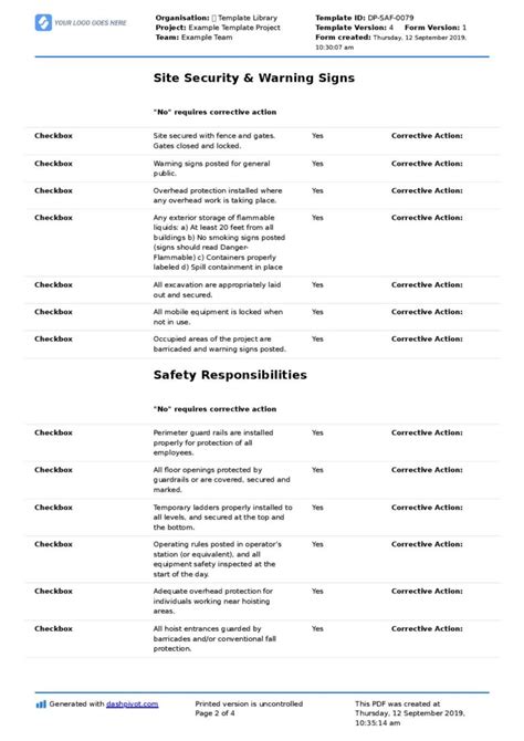 Safety Audit Checklist Template Better Than Pdf Excel Checklists