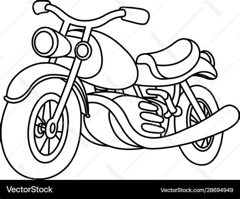 Outlined Motorcycle Royalty Free Vector Image Vectorstock