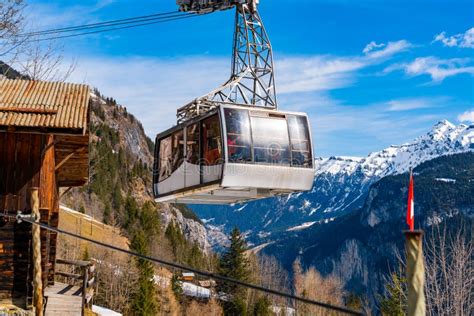 View Of Cable Car At Murren Village Stock Photo Image Of