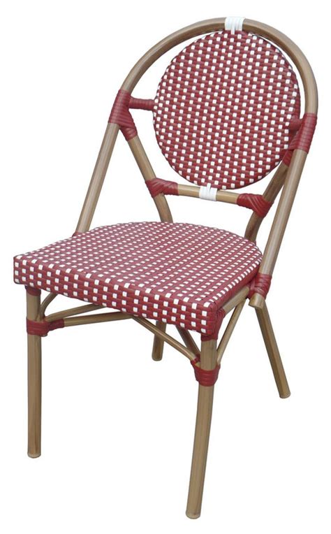 Brushed aluminum chair at fashionseating.com. Aluminum Wicker Cafe Chair Red and White | Cafe chairs ...