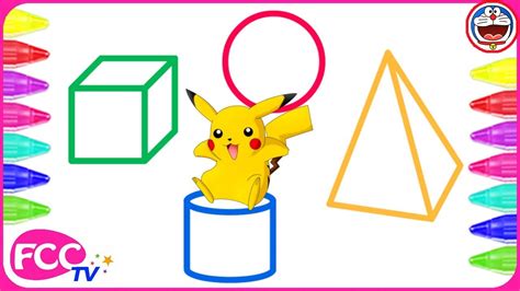 Coloring 3d Shapes Drawing For Kid How To Color And Learn Coloring