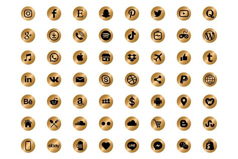 Ad Gold Social Media Icons By Chicgraphix On Creativemarket Welcome