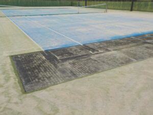 テニスコートの人工芝部分張替えを行いました! | 裾野市スポーツ施設