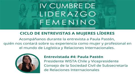 Iv Cumbre De Liderazgo Femenino Entrevistada 4 Paula Pastén Youtube