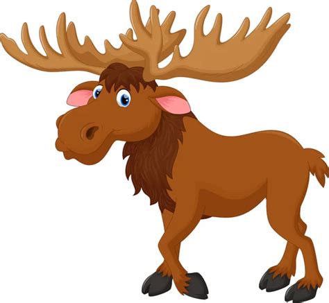 Cartoon Moose Head Isolated On White Background Stock Vector Image By