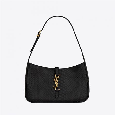 Saint Laurent Ysl Women Le 5 A 7 Hobo Bag In Smooth Leather Black