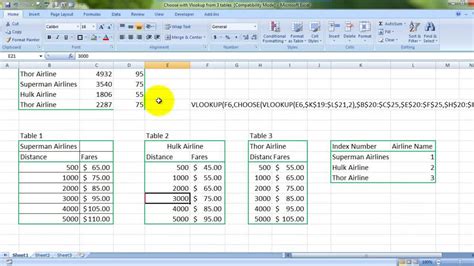 Learn Ms Excel Vlookup Data From 3 Tables At Once English Youtube