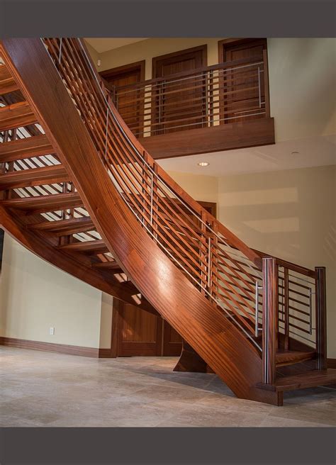 Custom Sapele And Stainless Stair View Of Inside Stringer By NK