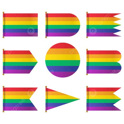 Set Of Rainbow Color Flag Vector Gradient Lgbt Pride Free Download