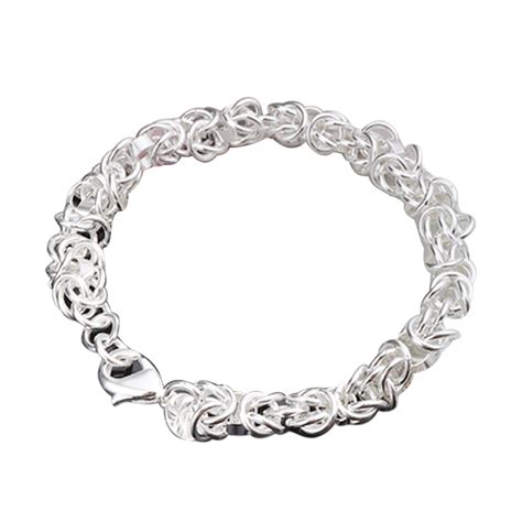 Ayyufe Womens Silver Bracelet Cahin 925 Sterling Silver Bracelet