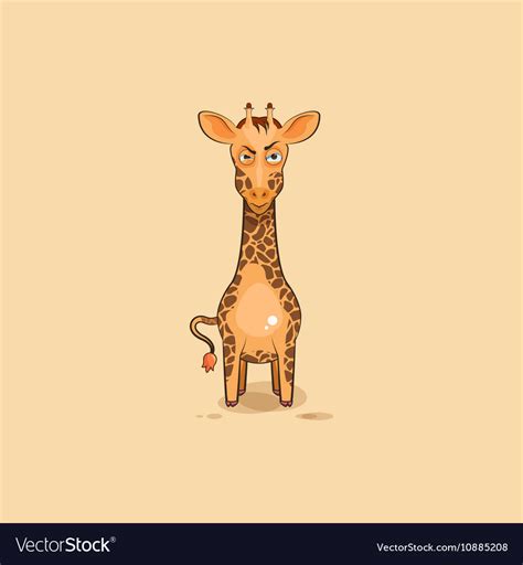 Emoji Character Cartoon Angry Giraffe Royalty Free Vector