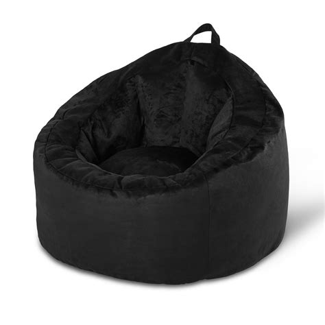 Your Zone Bean Bag Lounge Chair With Pocket Black