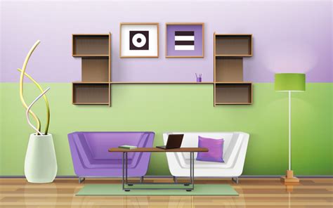 Living Room Interior Design Vector 05 Free Download