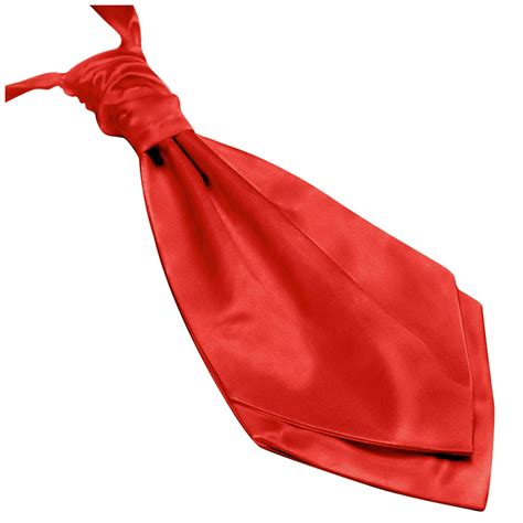 Gassani Classic Red Mens Shiny Satin Pretied Ascot Tie Cravat Gassani