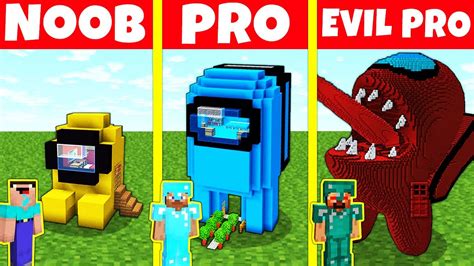 Minecraft Battle Noob Vs Pro Vs Evil Pro Among Us House Build