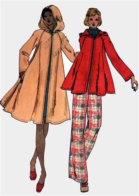 S Hooded Swing Coat In Two Lengths By Designer Kenzo Etsy Swing Coats Women S Sewing