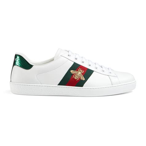 Gucci Leather Ace Embroidered Low Top Sneaker In White For Men Lyst