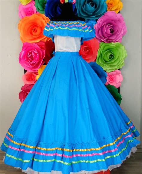Mexican Dress With Top Beautiful Frida Kahlo Style Girl Etsy