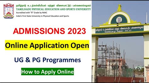 Tamil Nadu Physical Education And Sports University Admission Online Application Open