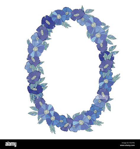 Blue Floral Border Made With Wildflowers Stock Vector Image Art Alamy