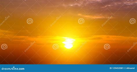 Cloudy Sky And Bright Sun Rise Over The Horizon Stock Image Image Of