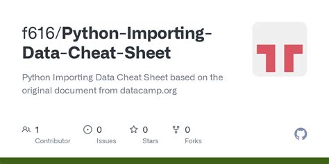 Github F616python Importing Data Cheat Sheet Python Importing Data