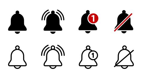 Bell Notification Icon Set Of 4 Design Element Suitable For Websites