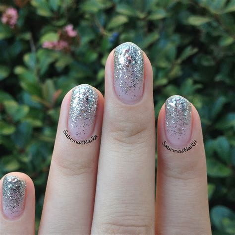 Sabrinas Nails Silver Glitter Gradient New Nail Shape