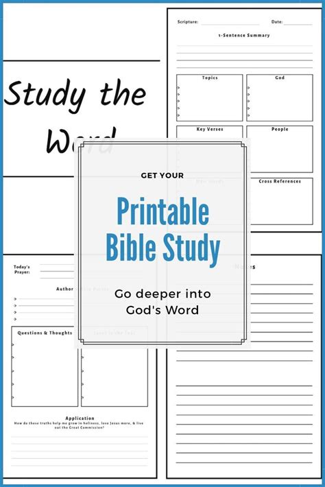 Printable Bible Study Guide Bible Study Printables
