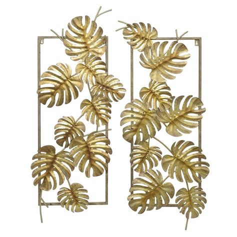 More versatile than traditional art forms, metal wall our metal wall art, nautical decor, beach decor and tropical gifts are of the highest quality and are value priced. THREE HANDS Gold Metal Tropical Leaves Wall Decor (Set of ...