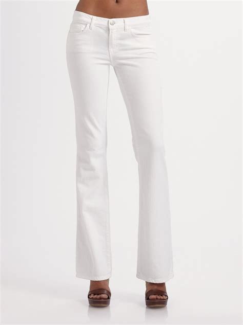 Lyst J Brand Mae Bootcut Jeans In White
