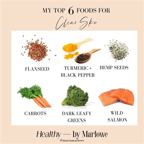 The Top 6 Foods For Clear Skin Healthy By Marlowe