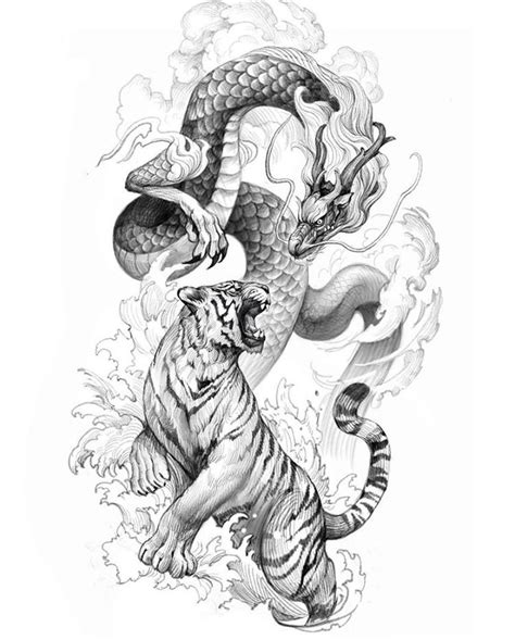 Dragon Tiger Tattoo Lion Tattoo Art Tattoo White Tiger Tattoo