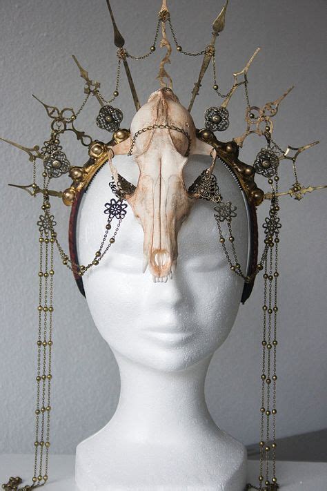 Steampunk Skull Headpiece Etsy Steampunk Fantasy Costumes Headdress