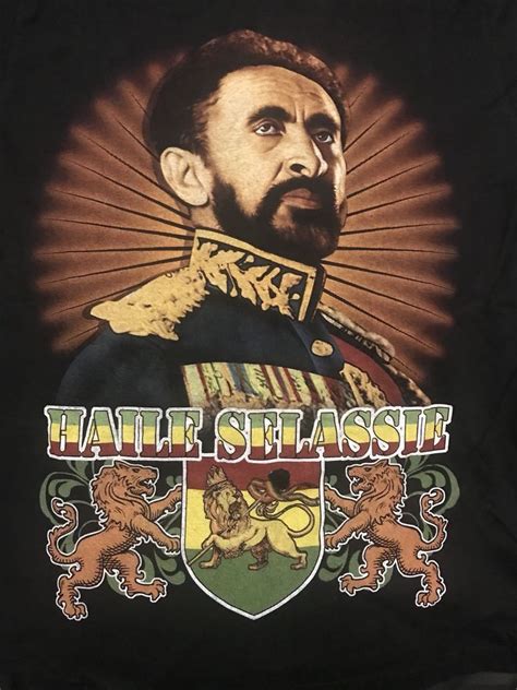 Haile Selassie Black T Shirt Xl Ebay Haile Selassie Rastafarian Culture Black Tshirt