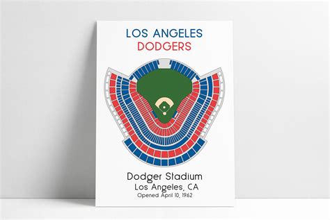 Dodger Stadium Print La Dodger Stadium Seating Chart Poster Etsy