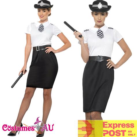 Ladies British Police Woman Costume Traditional Officer
