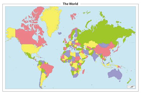 Eenvoudige Wereldkaart In Kleur 733 Kaarten En Atlassennl