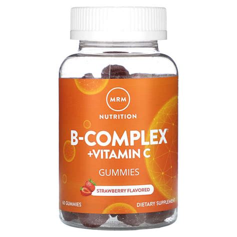 Mrm Nutrition B Complex Vitamin C Gummies Strawberry 60 Gummies