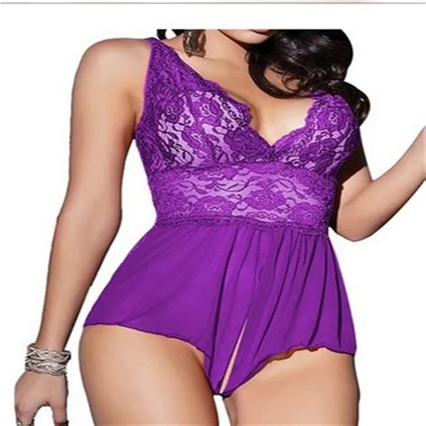 Europe Sexy Costumes Women Transparent Lace Appeal Pajamas Large Big