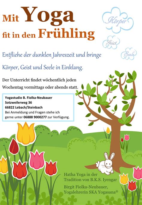 Mit Yoga Fit In Den Frühling Yoga In Lebach Birgit Fiolka Neubauer